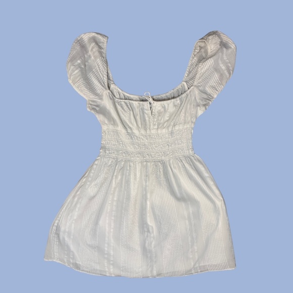 Aritzia Coquette White Puff Sleeve Kay Babydoll Dress - Picture 2 of 7